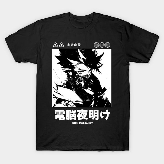 Japanese Cyberpunk Anime Techwear T-Shirt by Neon Bang Bang